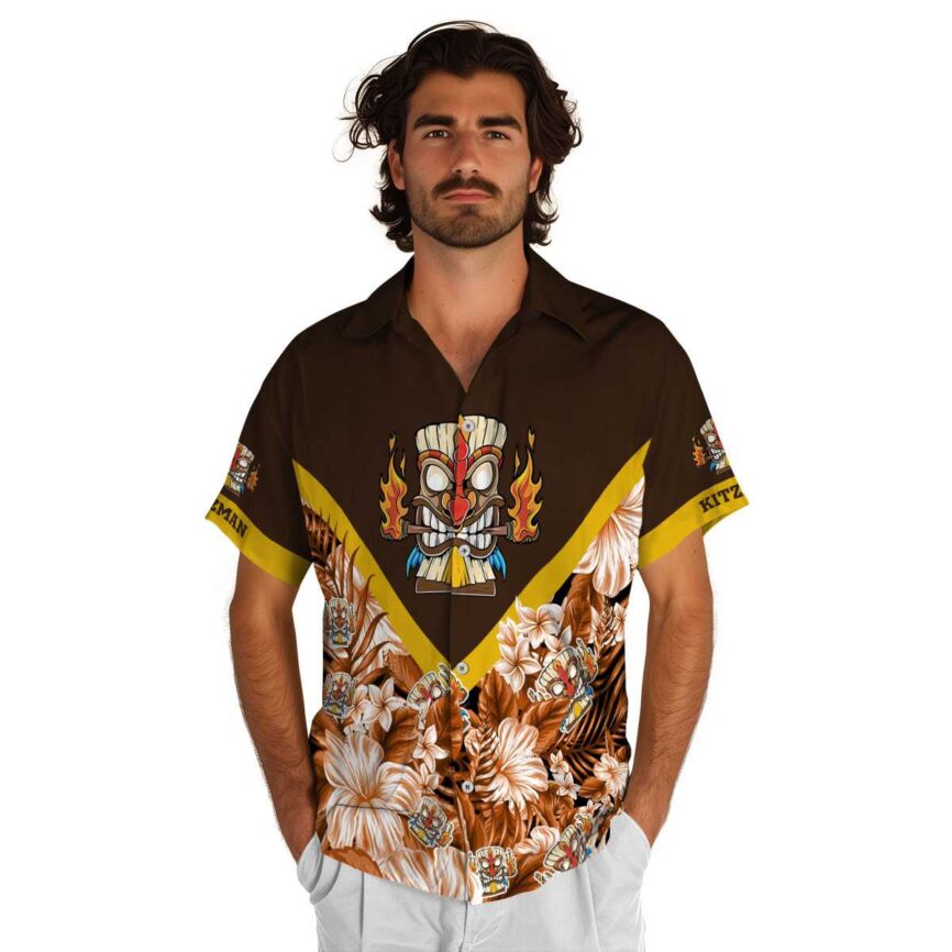 Customized Tiki Bold Floral Number Hawaiian Shirt New Arrival