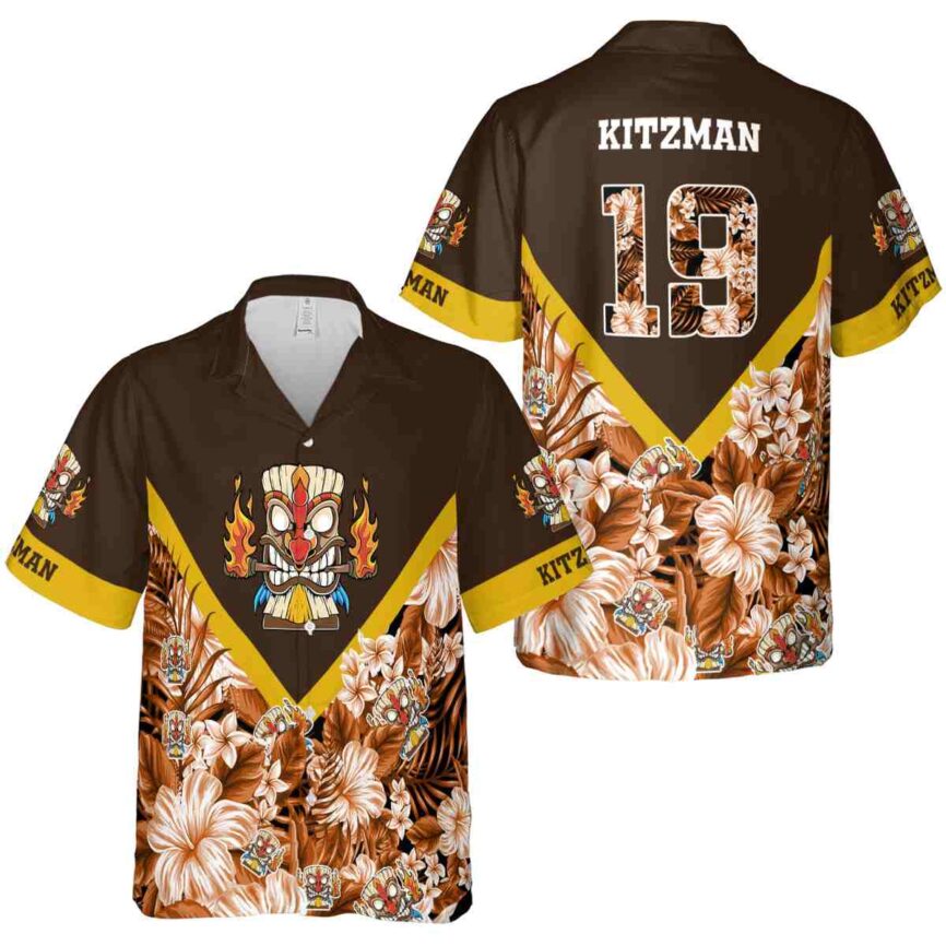 Customized Tiki Bold Floral Number Hawaiian Shirt Premium grade
