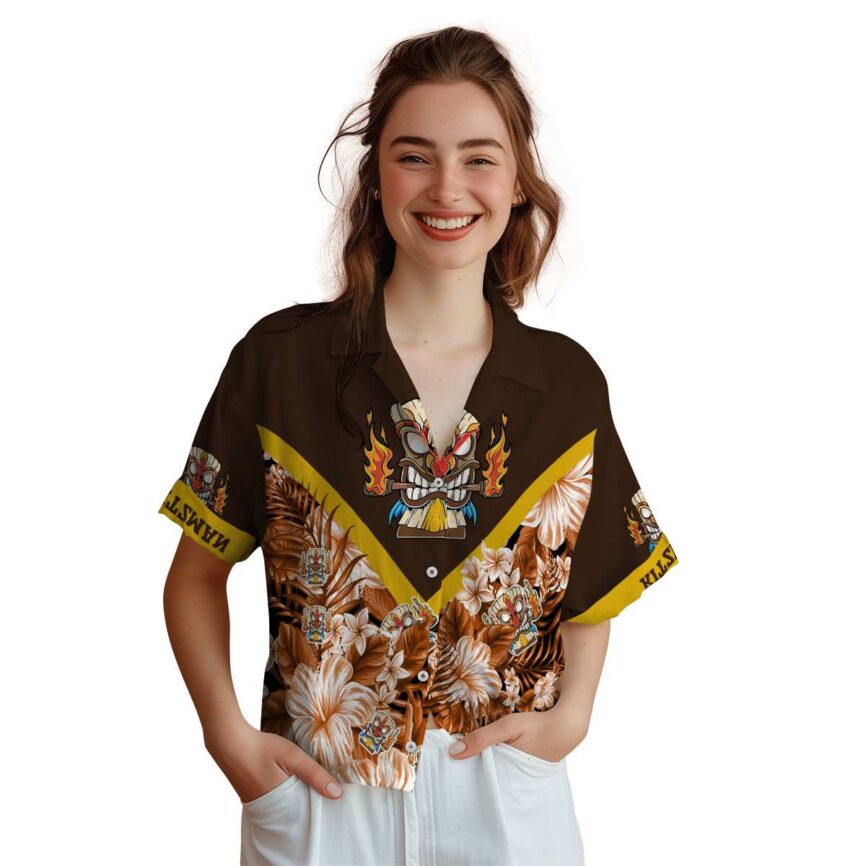Customized Tiki Bold Floral Number Hawaiian Shirt Top rated