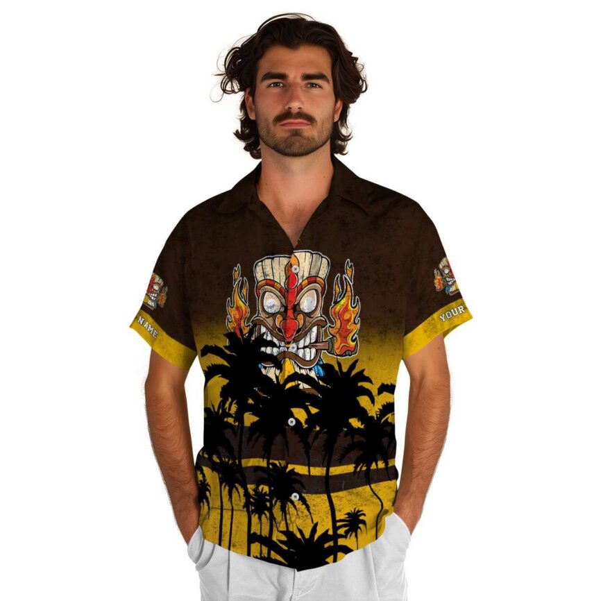 Customized Tiki Sunset Gradient Hawaiian Shirt New Arrival