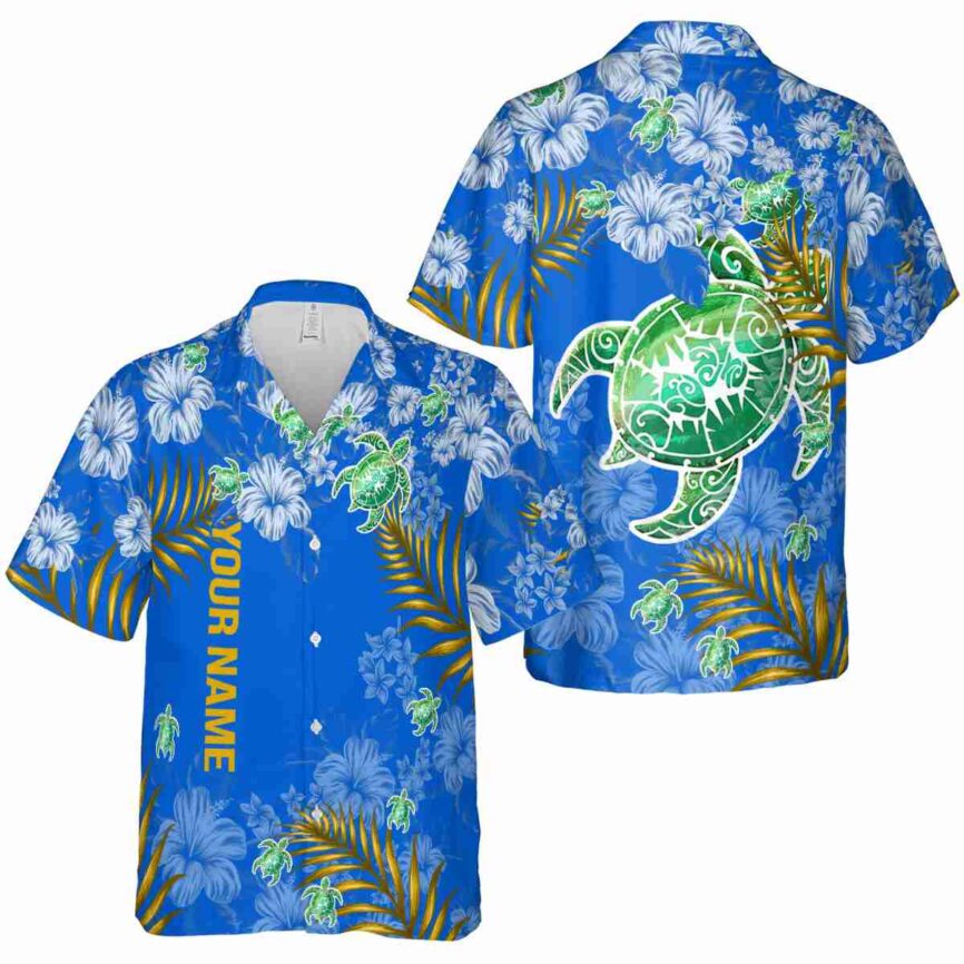 Customized Tribal Hibiscus Pattern Hawaiian Shirt Premium grade