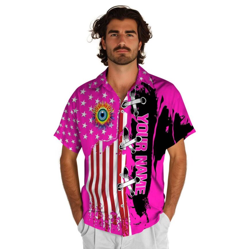 Customized Trippy Flag Stitches Hawaiian Shirt New Arrival