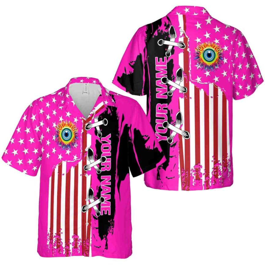 Customized Trippy Flag Stitches Hawaiian Shirt Premium grade