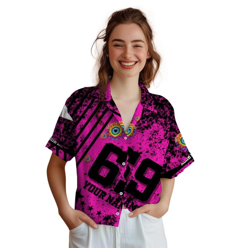 Customized Trippy Stripe Burst Hawaiian Shirt Top rated