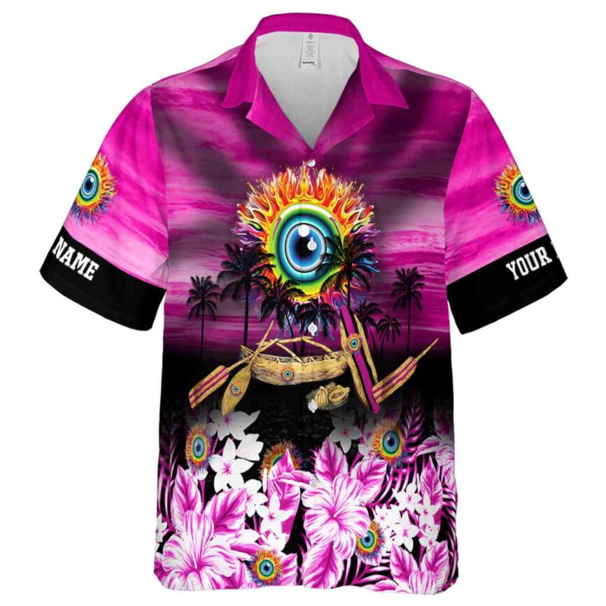 Customized Trippy Sunset Beach Canoe Hawaiian Shirt Fashion forward