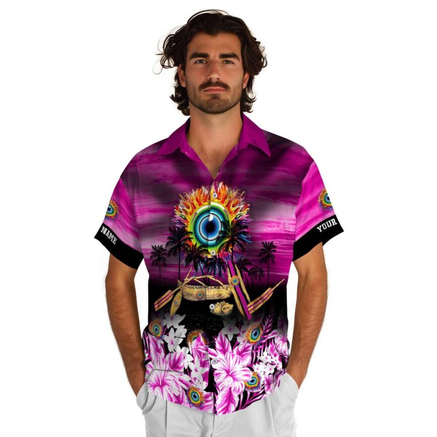 Customized Trippy Sunset Beach Canoe Hawaiian Shirt New Arrival