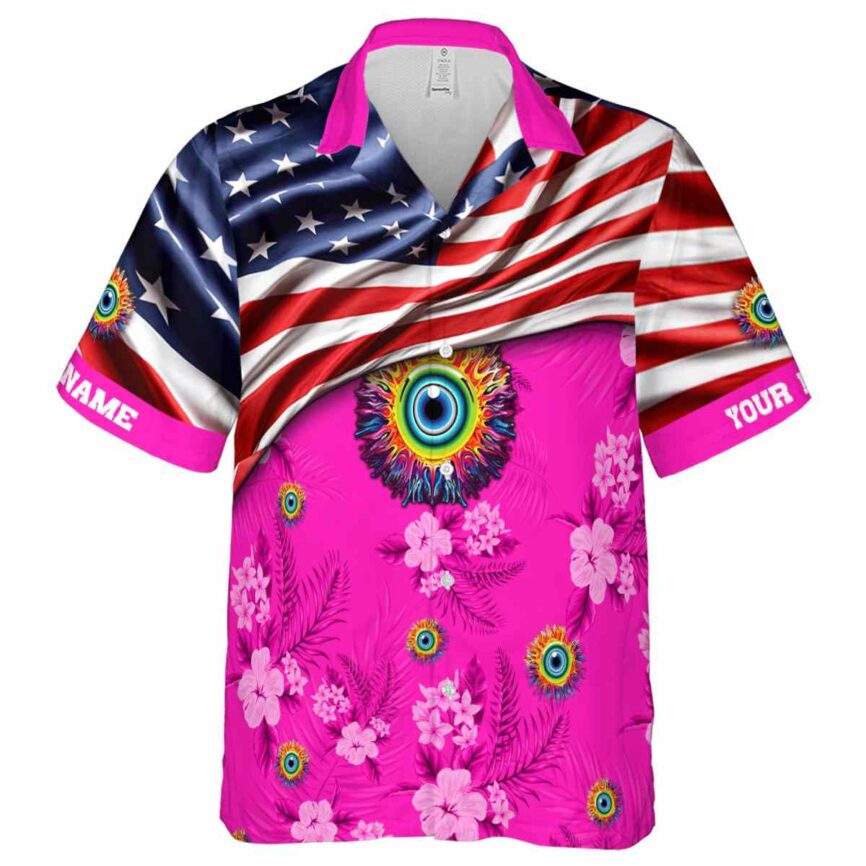 Customized Trippy US Flag Themed Hawaiian Shirt Fashion forward