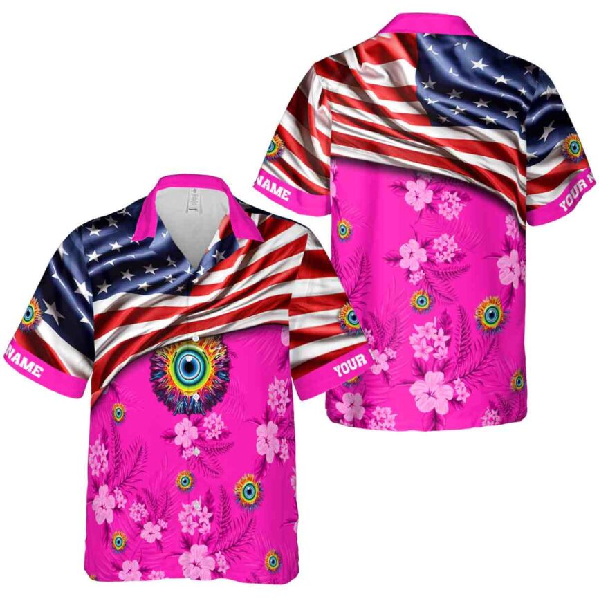 Customized Trippy US Flag Themed Hawaiian Shirt Premium grade