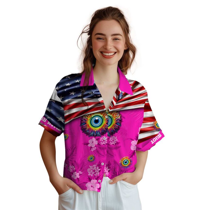 Customized Trippy US Flag Themed Hawaiian Shirt Top rated