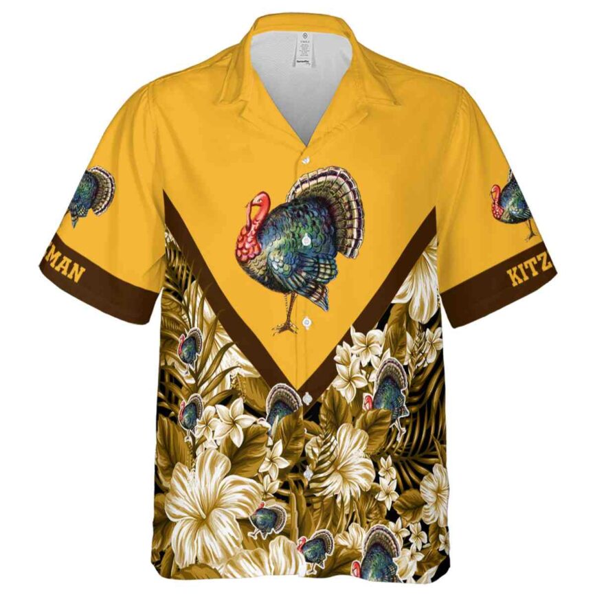 Customized Turkey Bold Floral Number Hawaiian Shirt Fashion forward
