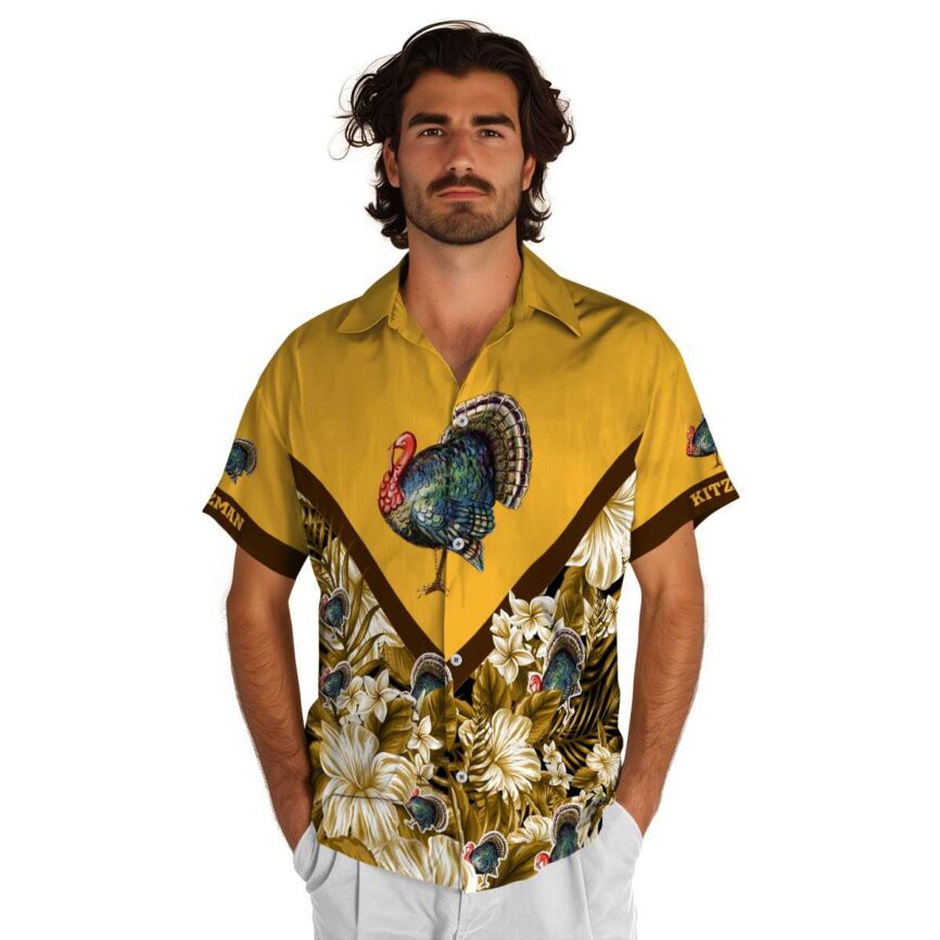 Customized Turkey Bold Floral Number Hawaiian Shirt New Arrival