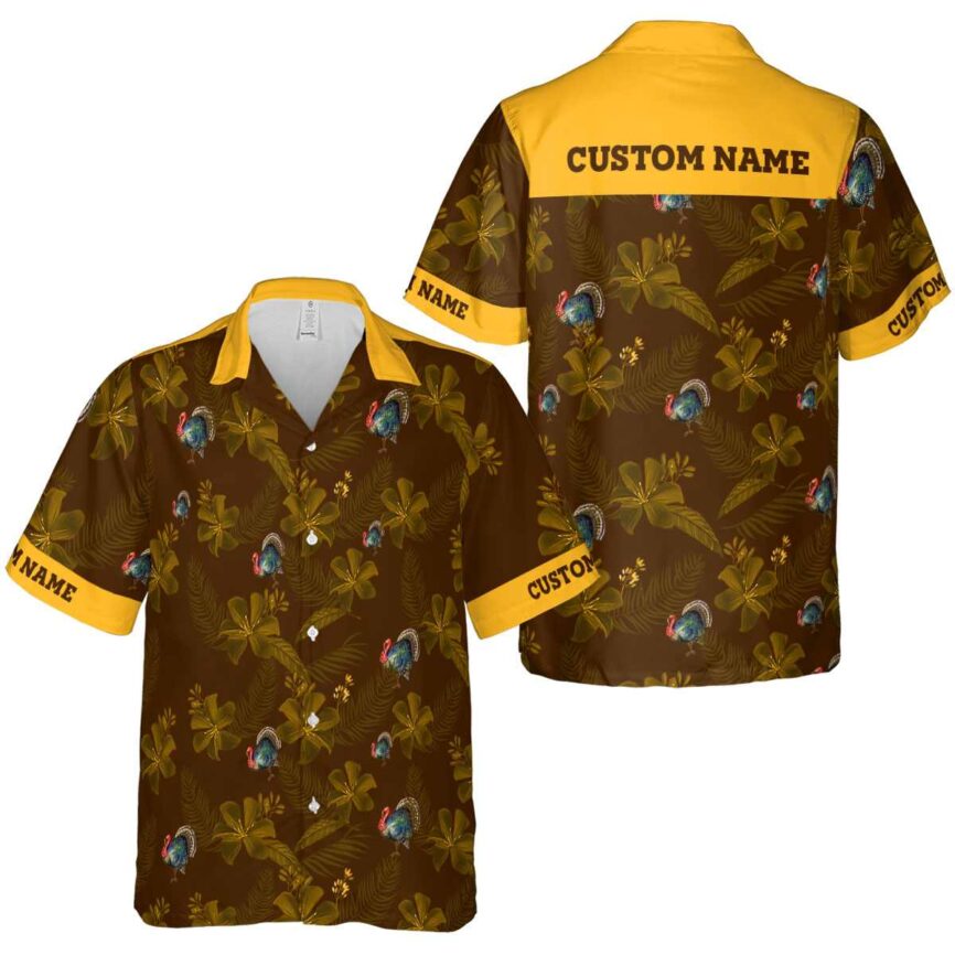 Customized Turkey Tropical Flower Hawaiian Shirt Premium grade