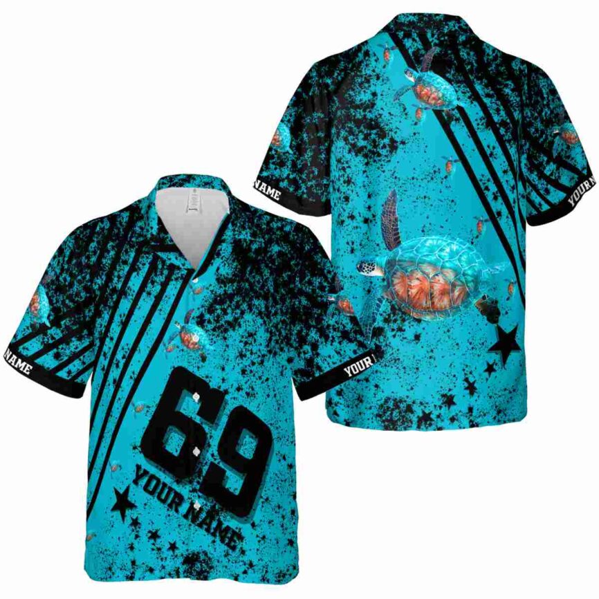 Customized Turtle Stripe Burst Hawaiian Shirt Premium grade