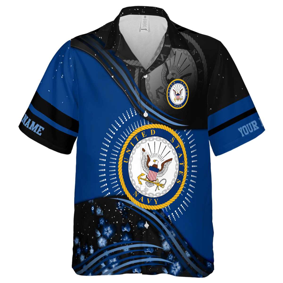 Customized US Navy Dynamic Swirl Hawaiian Shirt Fashion forward Customized US Navy Dynamic Swirl Hawaiian Shirt Fashion forward