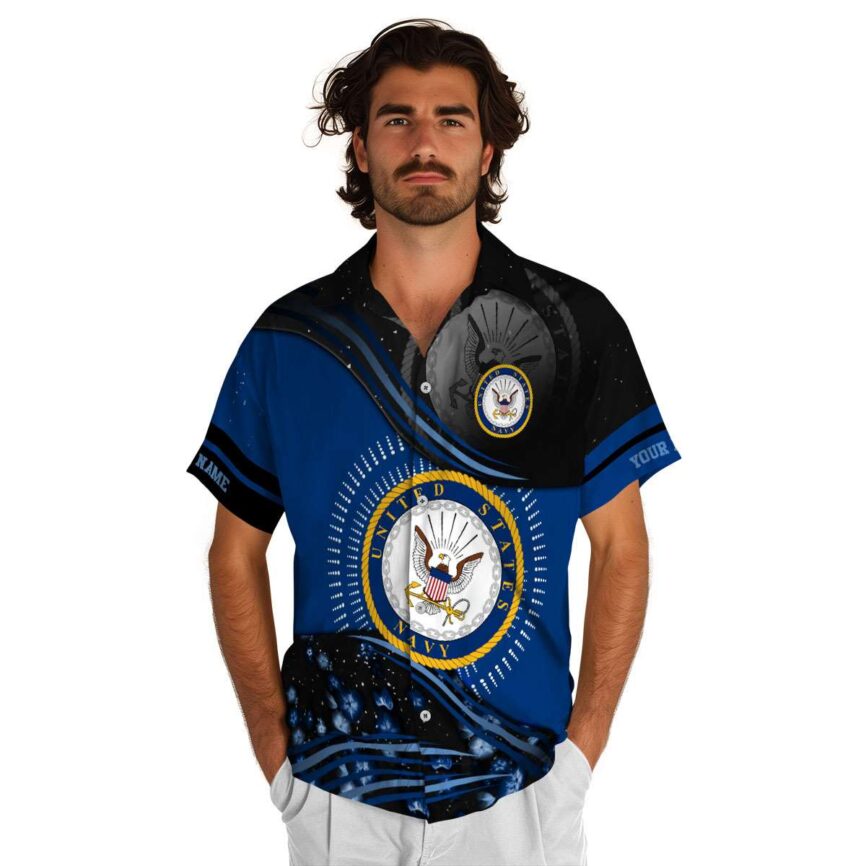 Customized US Navy Dynamic Swirl Hawaiian Shirt New Arrival