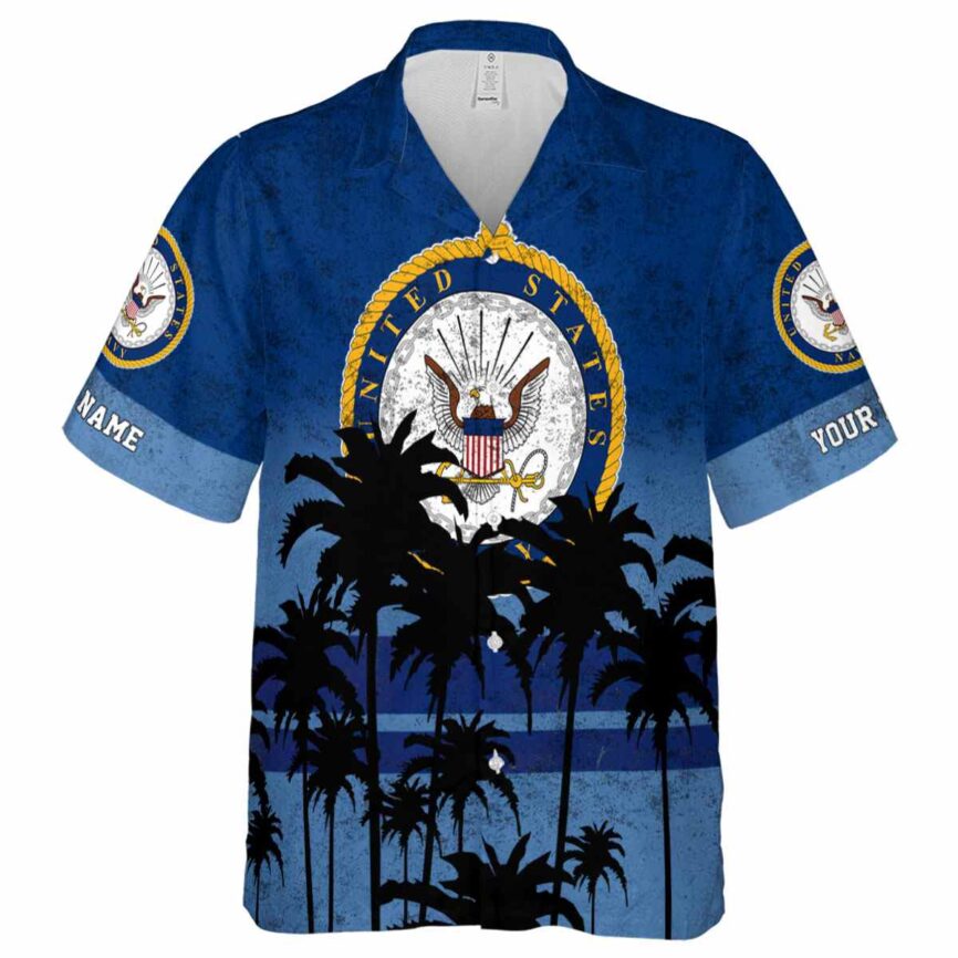 Customized US Navy Sunset Gradient Hawaiian Shirt Fashion forward