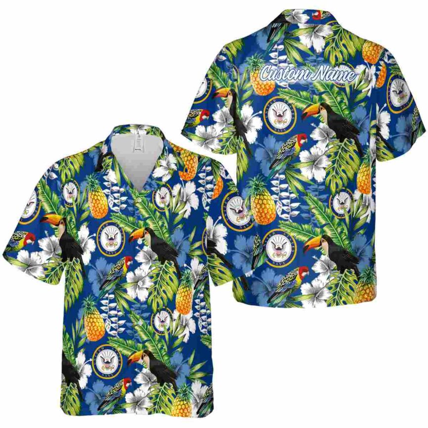 Customized US Navy Toucan Bird Hawaiian Shirt Premium grade