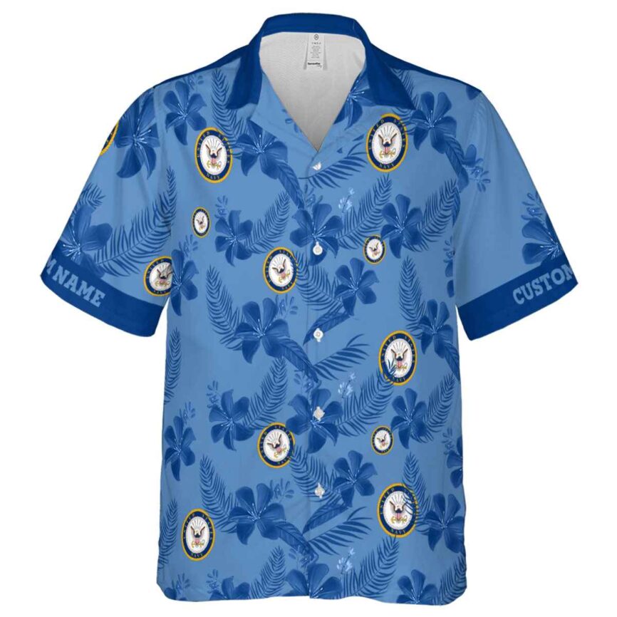 Customized US Navy Tropical Flower Hawaiian Shirt Fashion forward