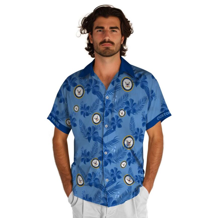 Customized US Navy Tropical Flower Hawaiian Shirt New Arrival