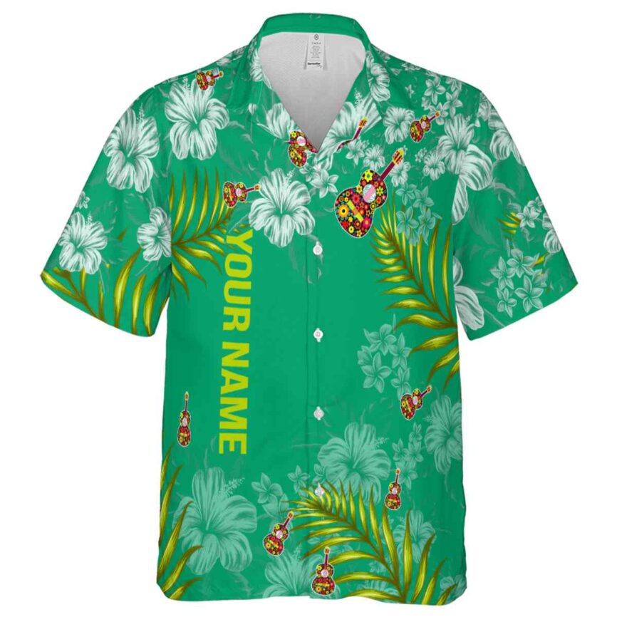Customized Ukulele Hibiscus Pattern Hawaiian Shirt Fashion forward