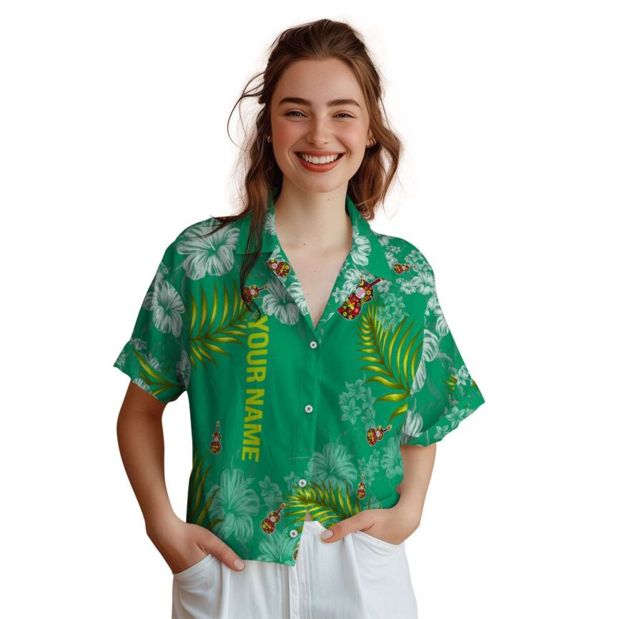 Customized Ukulele Hibiscus Pattern Hawaiian Shirt Top rated