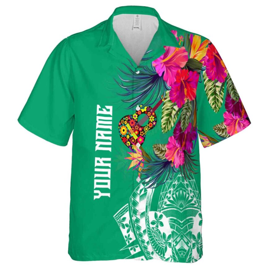 Customized Ukulele Polynesian Flowers Hawaiian Shirt Fashion forward