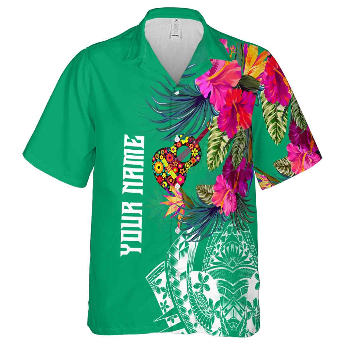 Customized Ukulele Polynesian Flowers Hawaiian Shirt Fashion forward Customized Ukulele Polynesian Flowers Hawaiian Shirt Fashion forward