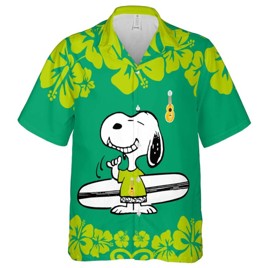 Customized Ukulele Surfing Snoopy Hawaiian Shirt Fashion forward