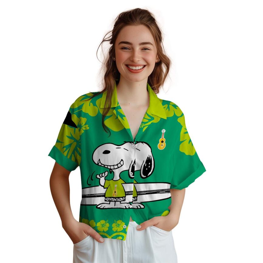 Customized Ukulele Surfing Snoopy Hawaiian Shirt Top rated