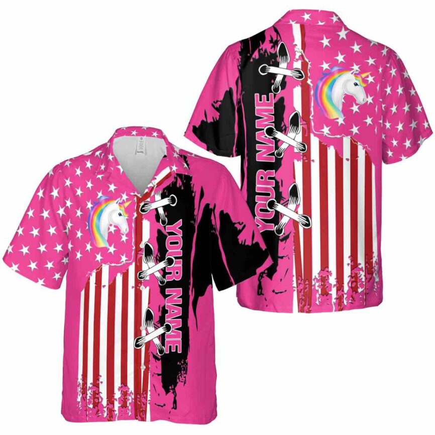 Customized Unicorn Flag Stitches Hawaiian Shirt Premium grade