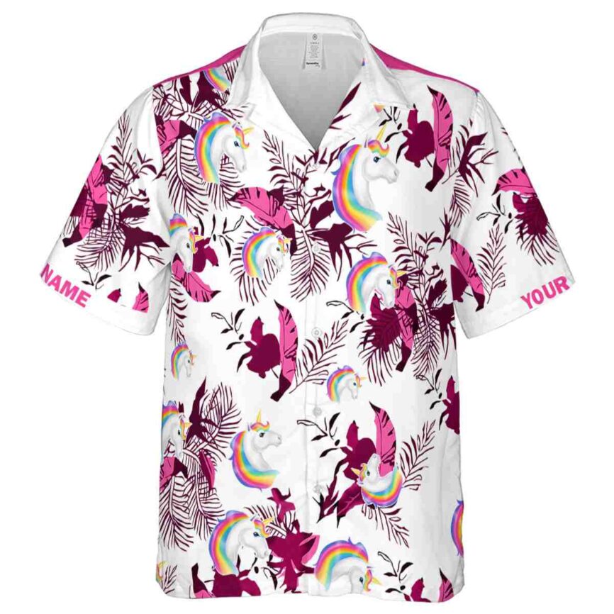 Customized Unicorn Leafy Accents Hawaiian Shirt Fashion forward