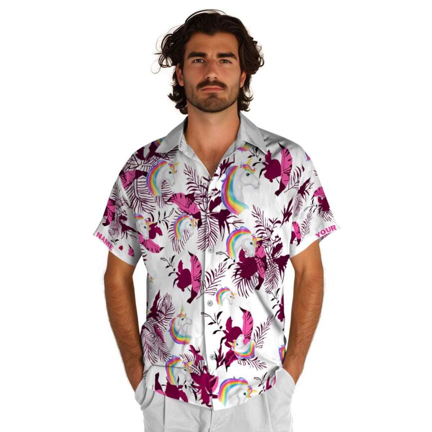 Customized Unicorn Leafy Accents Hawaiian Shirt New Arrival