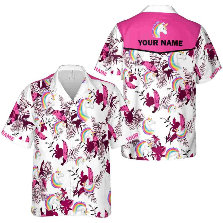 Customized Unicorn Leafy Accents Hawaiian Shirt Premium grade