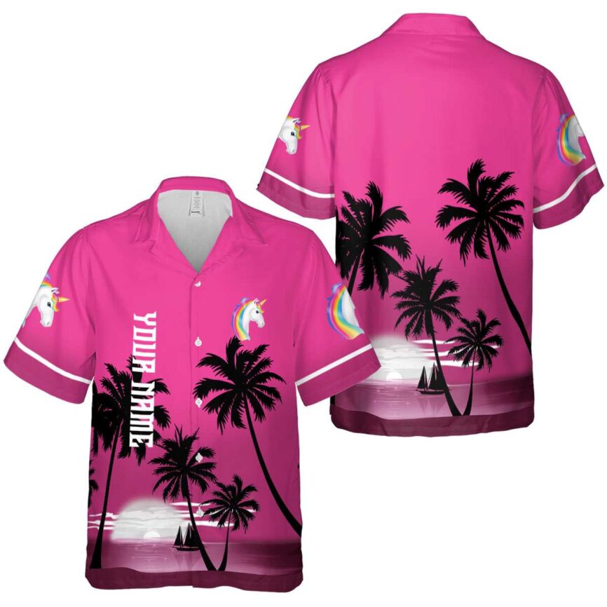 Customized Unicorn Ocean Sunset Hawaiian Shirt Premium grade