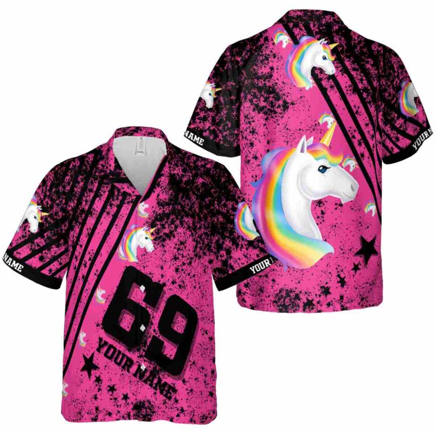 Customized Unicorn Stripe Burst Hawaiian Shirt Premium grade