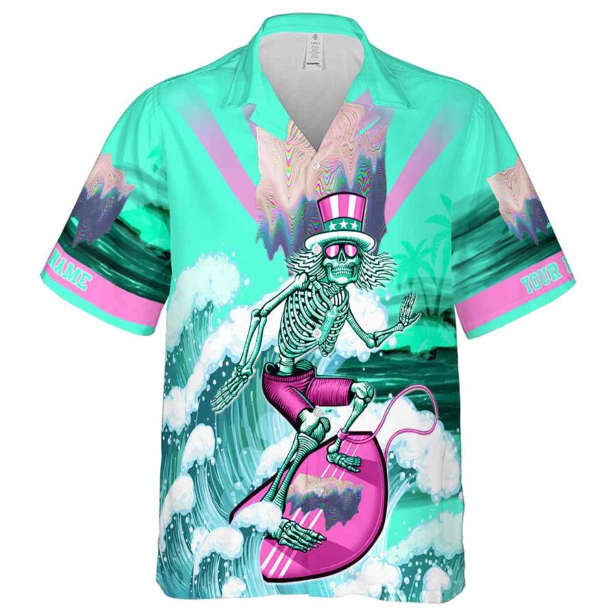 Customized Vaporwave Grateful Dead Motif Hawaiian Shirt Fashion forward