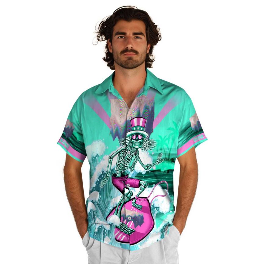 Customized Vaporwave Grateful Dead Motif Hawaiian Shirt New Arrival