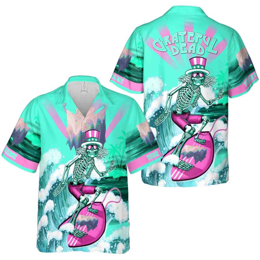 Customized Vaporwave Grateful Dead Motif Hawaiian Shirt Premium grade