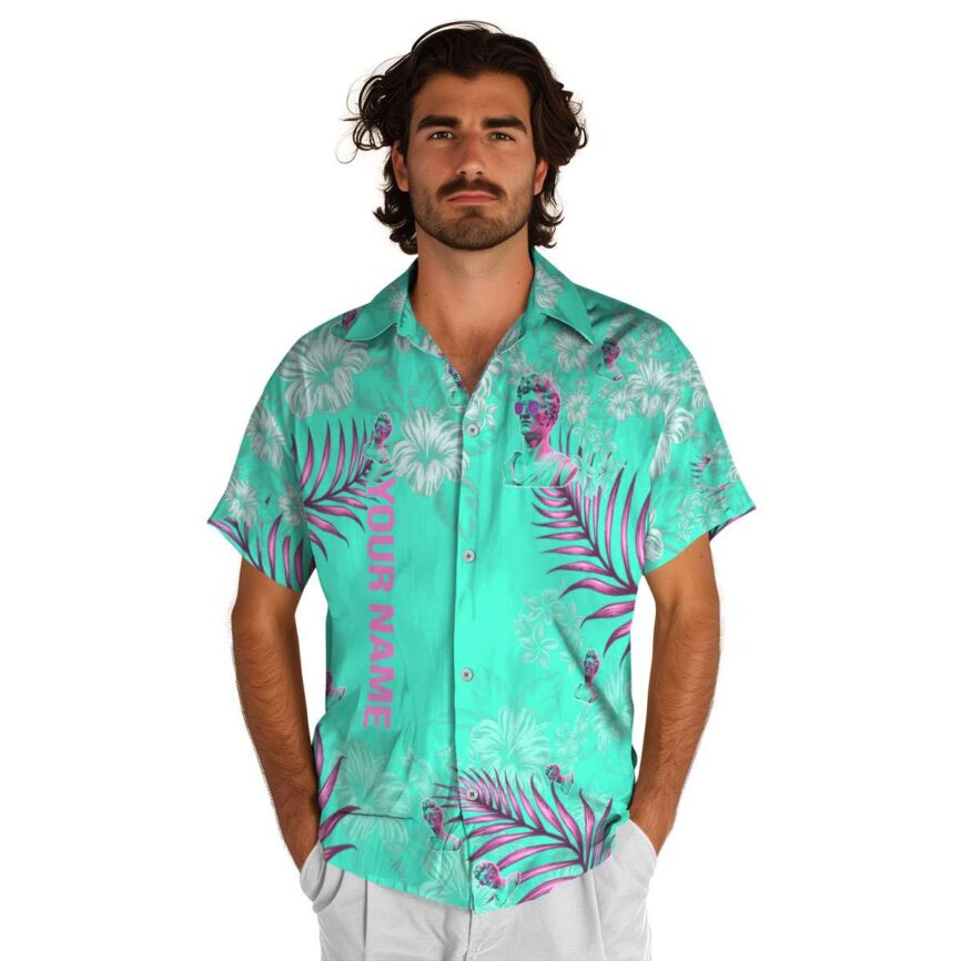 Customized Vaporwave Hibiscus Pattern Hawaiian Shirt New Arrival