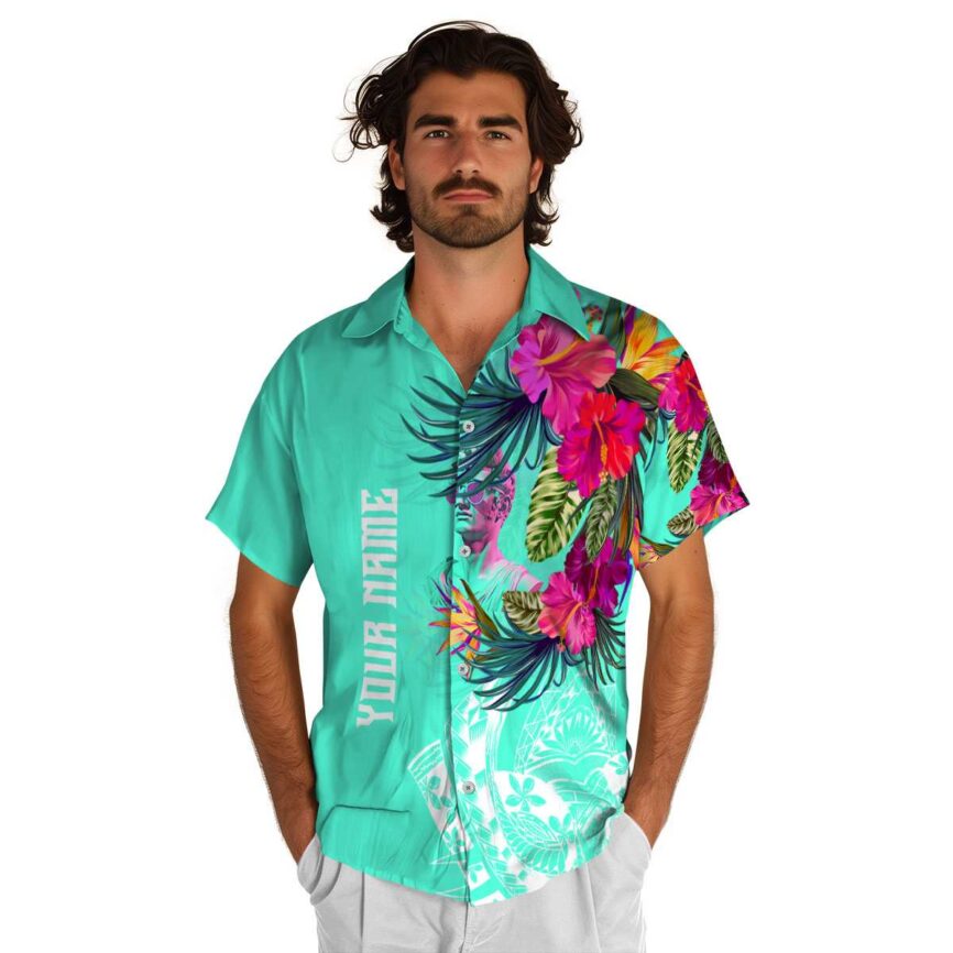 Customized Vaporwave Polynesian Flowers Hawaiian Shirt New Arrival