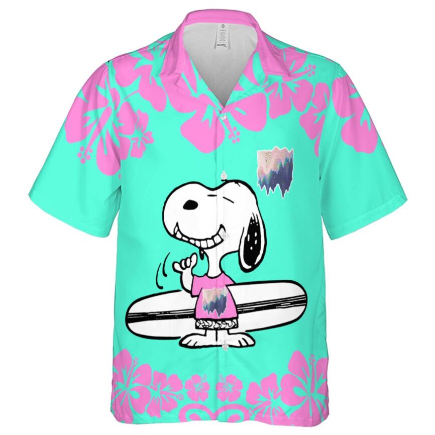 Customized Vaporwave Surfing Snoopy Hawaiian Shirt Fashion forward