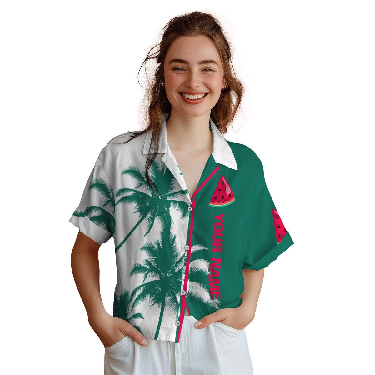 Customized Watermelon Beach Vibes Hawaiian Shirt Trendy Customized Watermelon Beach Vibes Hawaiian Shirt Trendy