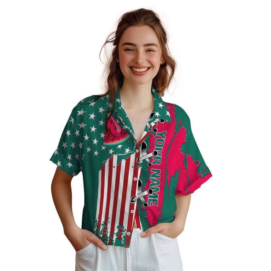 Customized Watermelon Flag Stitches Hawaiian Shirt Top rated