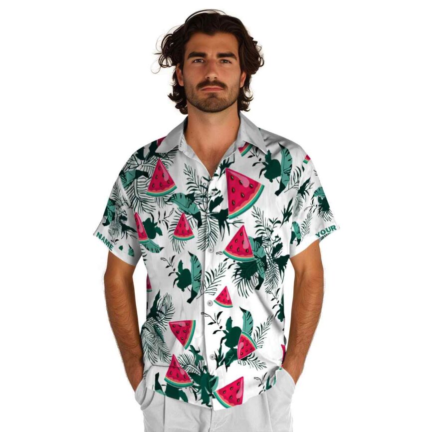 Customized Watermelon Leafy Accents Hawaiian Shirt New Arrival