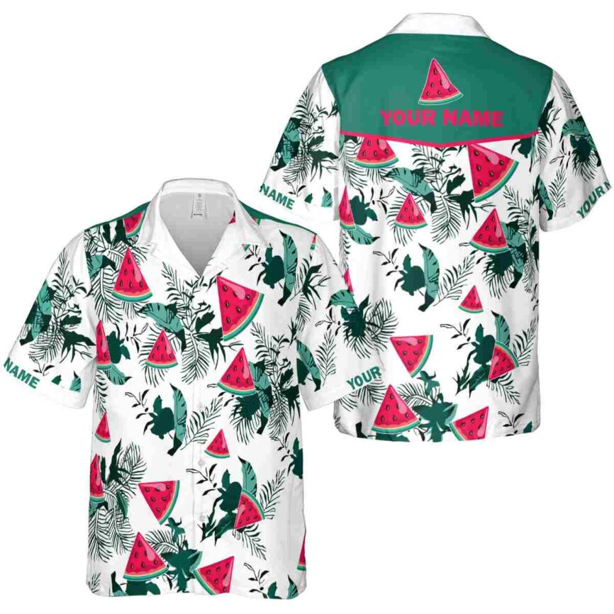 Customized Watermelon Leafy Accents Hawaiian Shirt Premium grade