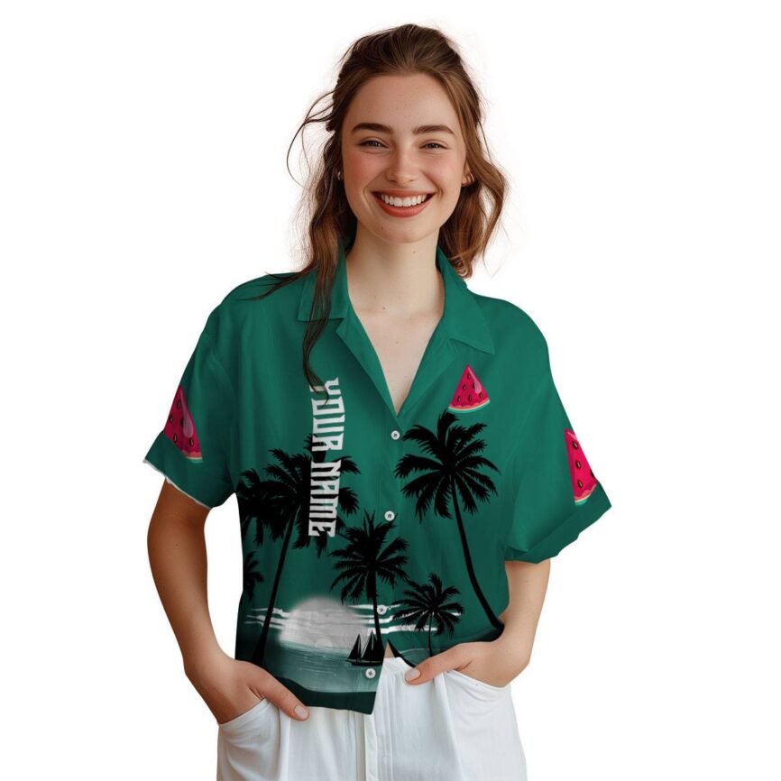 Customized Watermelon Ocean Sunset Hawaiian Shirt Top rated