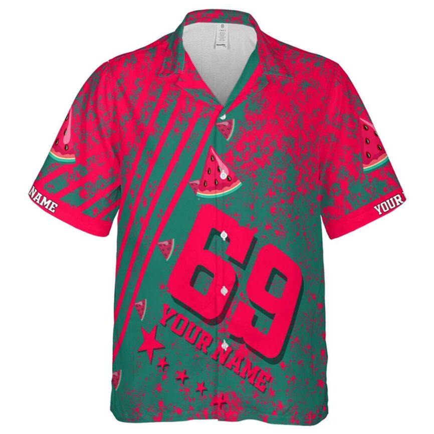 Customized Watermelon Stripe Burst Hawaiian Shirt Fashion forward