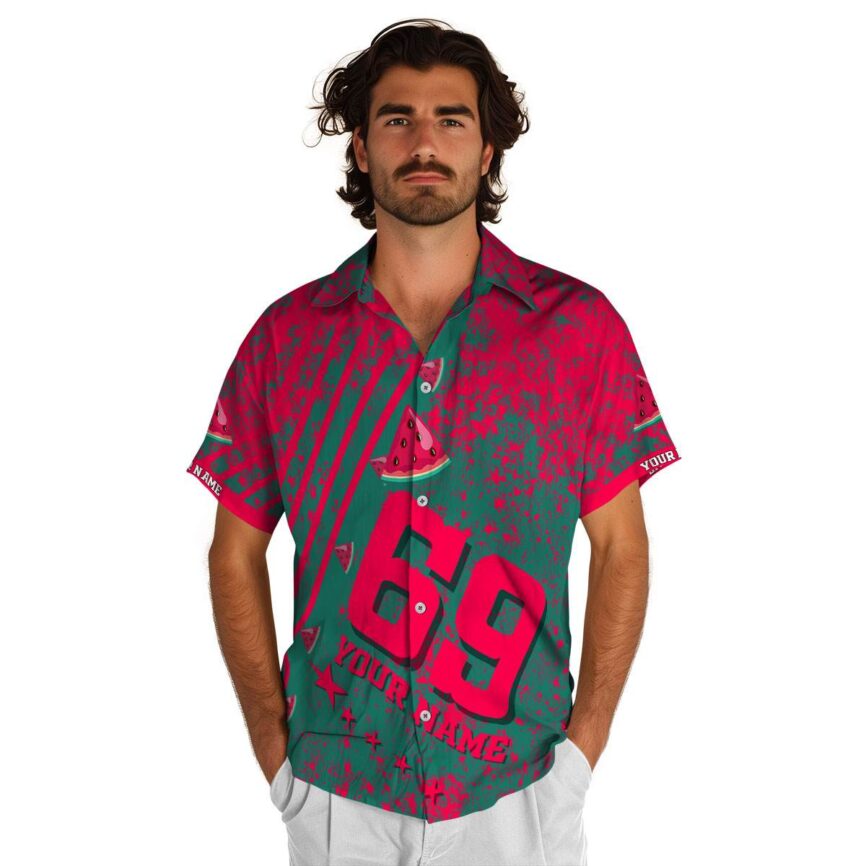 Customized Watermelon Stripe Burst Hawaiian Shirt New Arrival