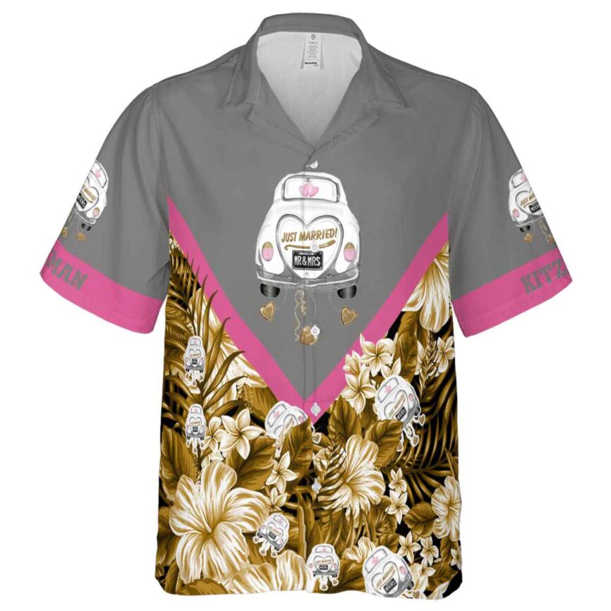 Customized Wedding Bold Floral Number Hawaiian Shirt Fashion forward