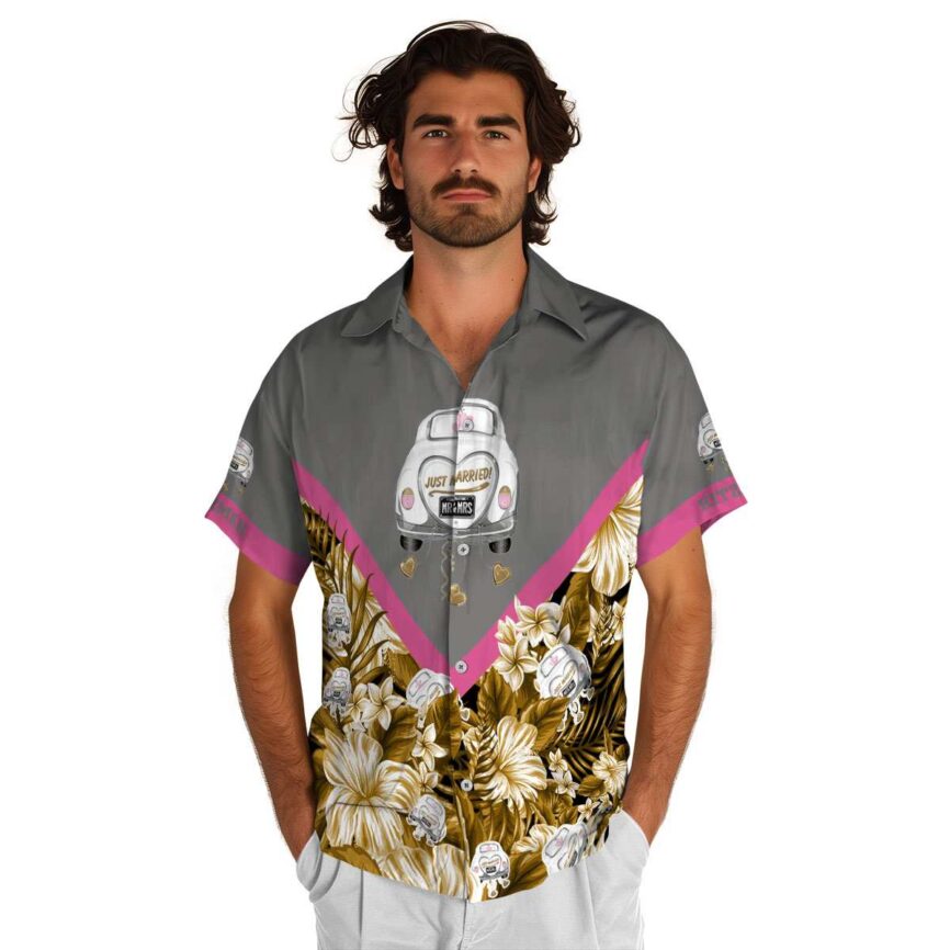 Customized Wedding Bold Floral Number Hawaiian Shirt New Arrival